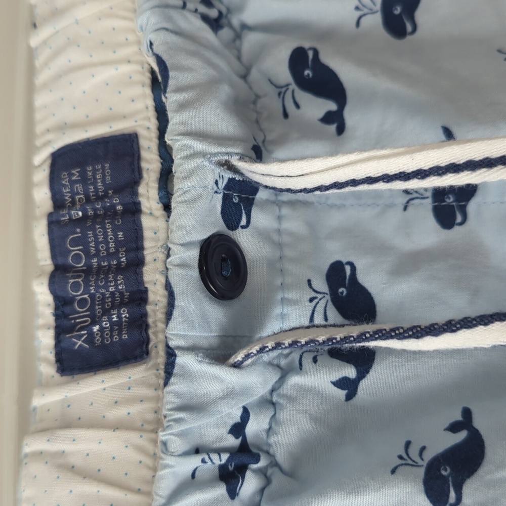 Xhilaration Light Blue Whale Print High Waist Womens Lounge Pajama Shorts medium - Picture 2 of 3